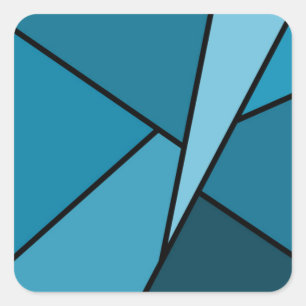 Abstract Teal Polygons Square Sticker