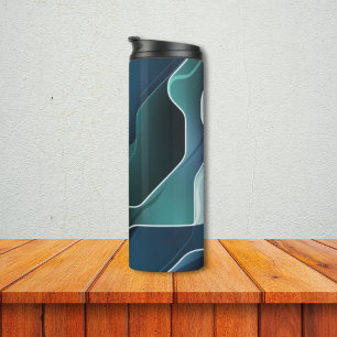 Abstract Teal Purple Tumbler Thermal Travel
