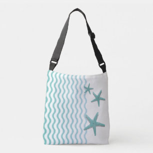 Abstract Teal Seaside With Starfish Tote