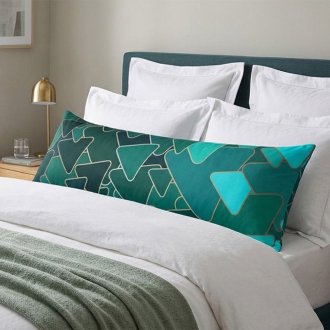 Abstract Teal Triangle Body Cushion (Creator Uploaded)