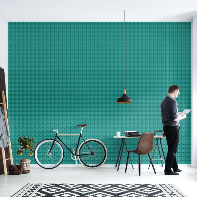 Abstract teal water ripples XS-size pattern Wallpaper (Living Room)