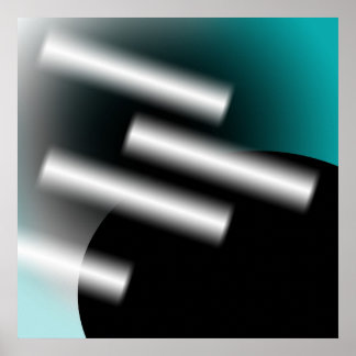 Abstract Teal with Rays of Light AP0005 Poster