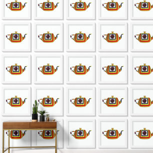Abstract Teapot Kitchen Wallpaper