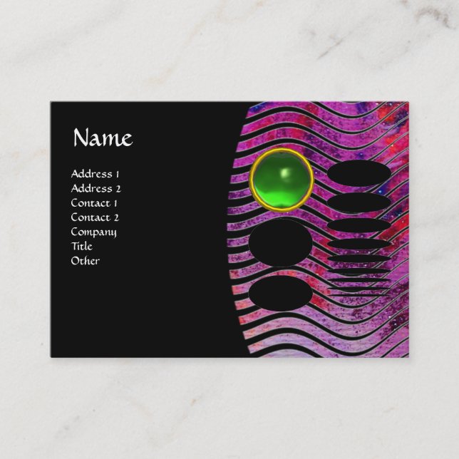 ABSTRACT TECHNO MONOGRAM emerald green Business Card (Front)