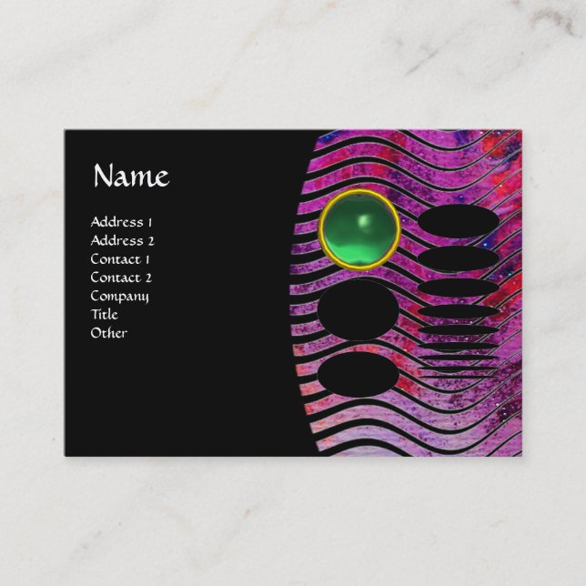 ABSTRACT TECHNO MONOGRAM jade green Business Card (Front)