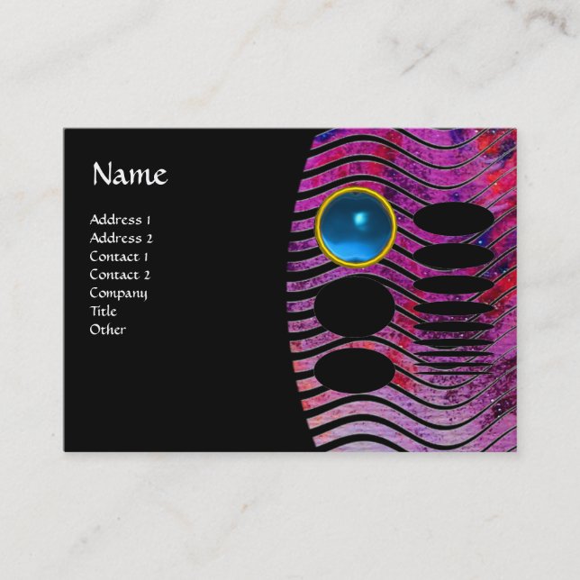 ABSTRACT TECHNO MONOGRAM sapphire blue Business Card (Front)