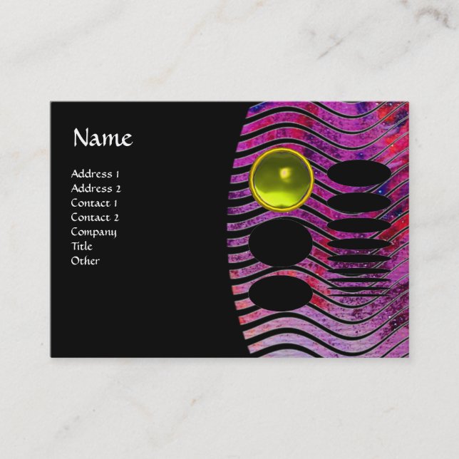 ABSTRACT TECHNO MONOGRAM toppaz yellow Business Card (Front)