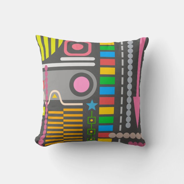 Abstract Technology Control Panel Pattern Cushion (Front)