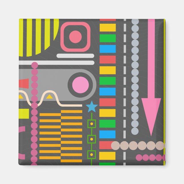 Abstract Technology Control Panel Pattern Magnet (Front)