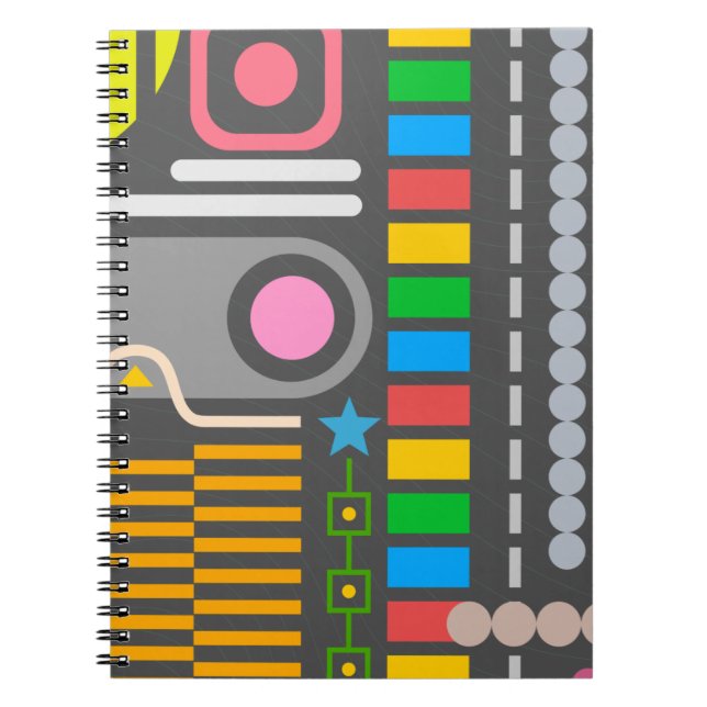 Abstract Technology Control Panel Pattern Notebook (Front)