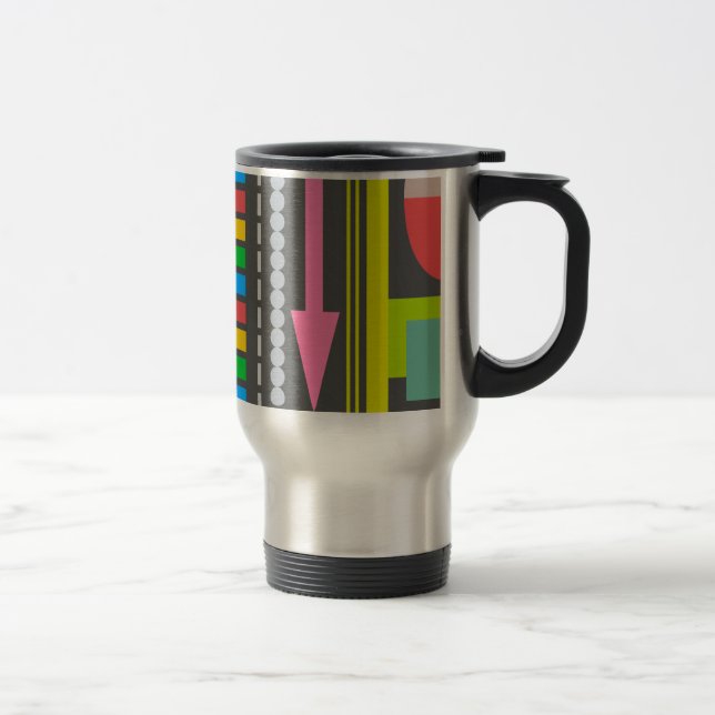 Abstract Technology Control Panel Pattern Travel Mug (Right)