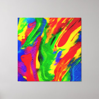 Abstract tempera colourful paint. canvas print
