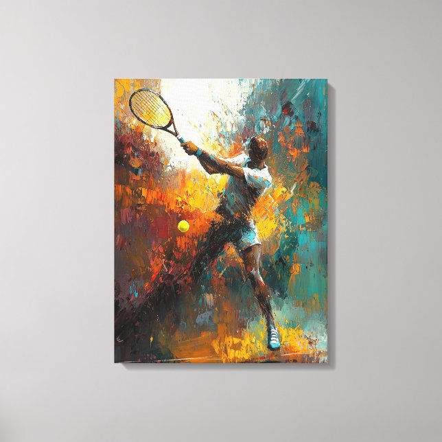 Abstract Tennis Player Art Canvas Print (Front)