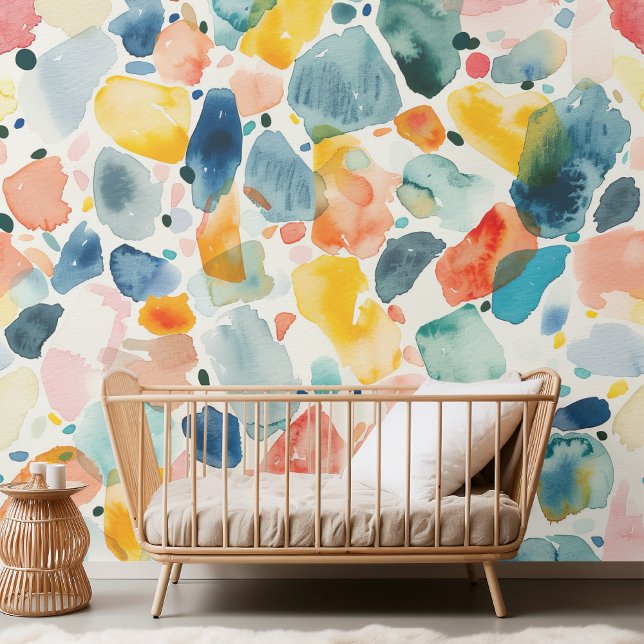 Abstract Terazzo Watercolor Nursery Design Wallpaper (Creator Uploaded)