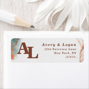 Abstract Terra Cotta Monogram Return Address