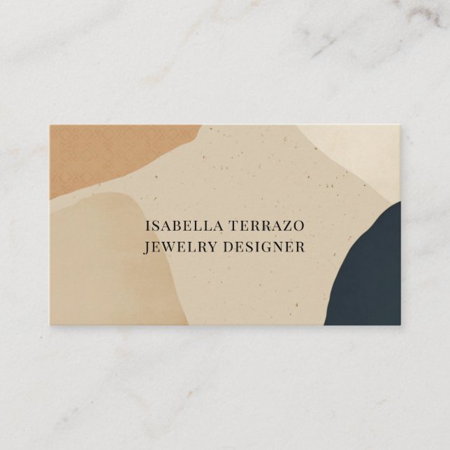 Abstract Terracotta Black Shapes Jewellery Designe Business Card (Front)