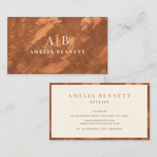 Abstract Terracotta Copper Vintage Business Card