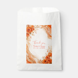 Abstract Terracotta orange fluid marble Wedding Favour Bags