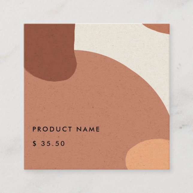 ABSTRACT TERRACOTTA RED KRAFT SCANDI PRICE TAG (Front)