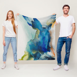 Abstract Terrain - Blue Fleece Blanket
