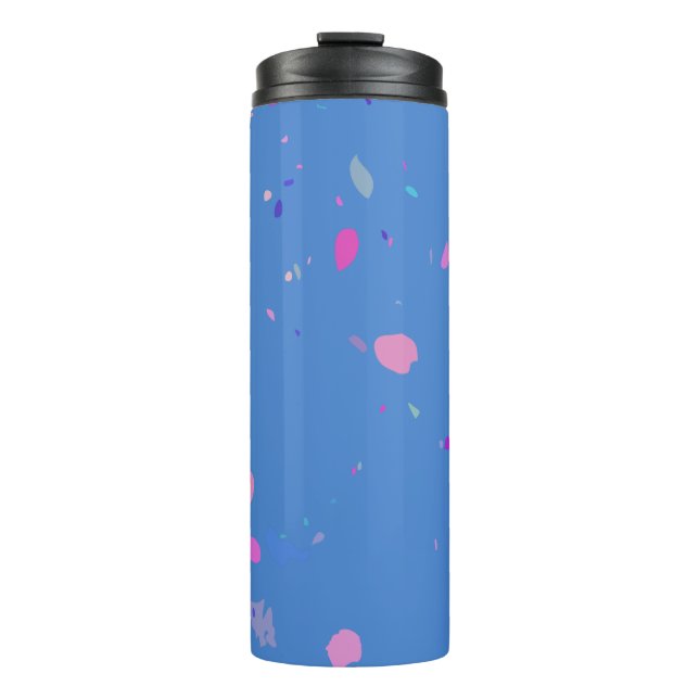 Abstract Terrazzo Galaxy Illustration in Blue Thermal Tumbler (Front)