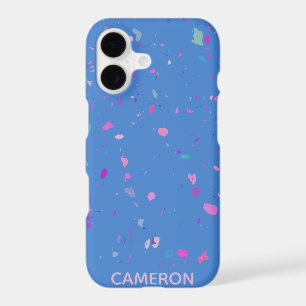 Abstract Terrazzo Galaxy in Blue Personalised Name