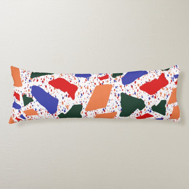 Abstract Terrazzo Hand Drawn Colourful Pattern  Body Cushion (Front)