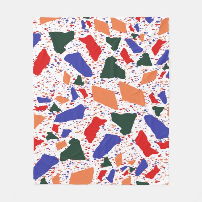 Abstract Terrazzo Hand Drawn Colourful Pattern  Th Fleece Blanket (Front)