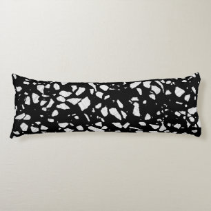 Abstract Terrazzo Mosaic Black and White Pattern Body Cushion