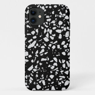 Abstract Terrazzo Mosaic Black and White Pattern Case-Mate iPhone Case