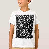Abstract Terrazzo Mosaic Black and White Pattern