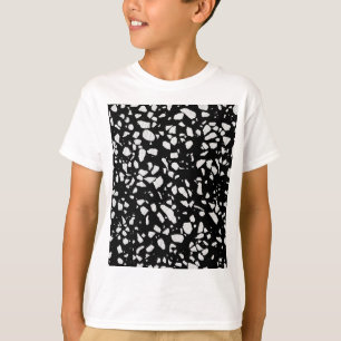 Abstract Terrazzo Mosaic Black and White Pattern T-Shirt