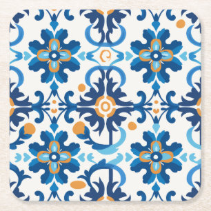 🟦 Abstract Terrazzo Mosaic Coaster – Rust Brown &