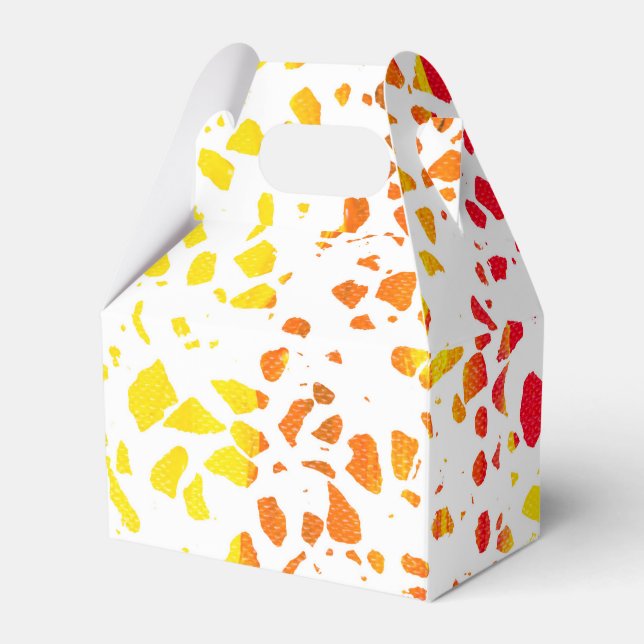 Abstract Terrazzo Mosaic Colourful Rainbow Pattern Favour Box (Front Side)