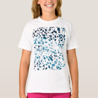 Abstract Terrazzo Mosaic Navy & Light Blue Pattern