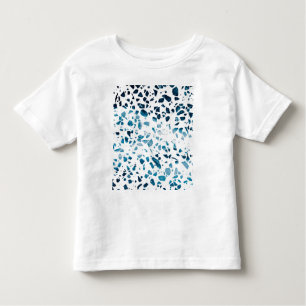 Abstract Terrazzo Mosaic Navy & Light Blue Pattern Toddler T-Shirt
