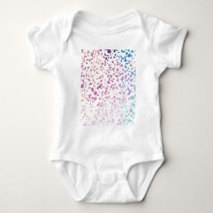Abstract Terrazzo Mosaic Pink & Blue Pattern Baby Bodysuit