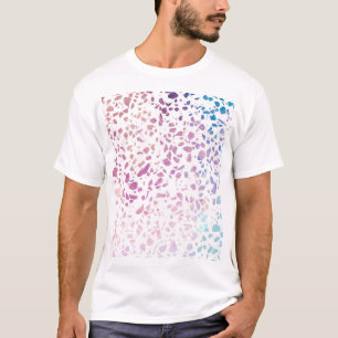 Abstract Terrazzo Mosaic Pink & Blue Pattern T-Shirt