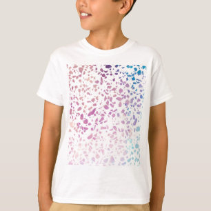 Abstract Terrazzo Mosaic Pink & Blue Pattern T-Shirt