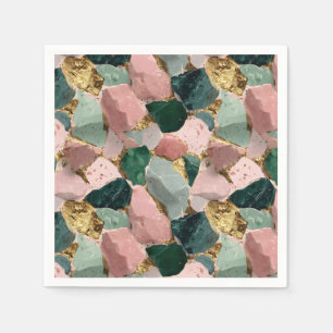 Abstract Terrazzo Pattern with Gold Accents Napkin
