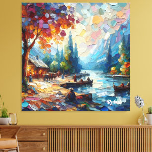 Abstract Textural Art: Nature concept art colours Canvas Print