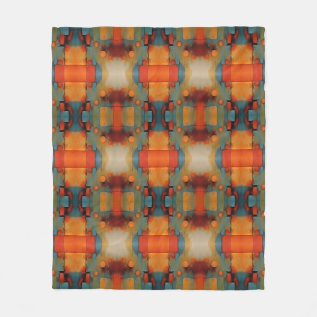 Abstract Textural Art: Nature concept art colours Fleece Blanket (Front)