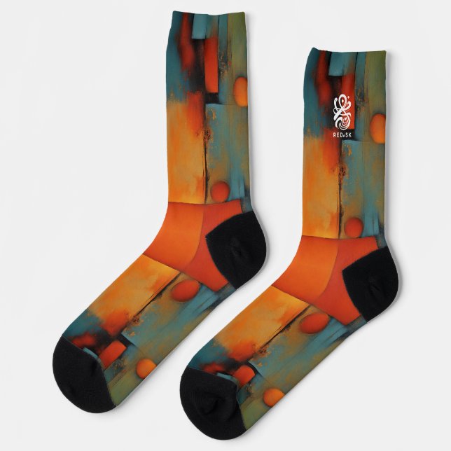Abstract Textural Art: Nature concept art colours Socks (Left)