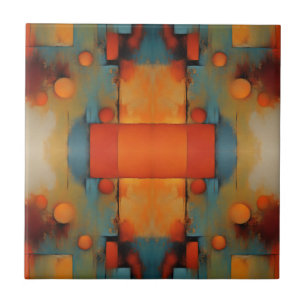 Abstract Textural Art: Nature concept art colours Tile