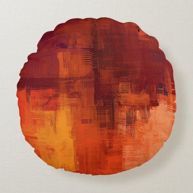 Abstract texture. 2d illustration. Expressive hand Round Cushion (Front)