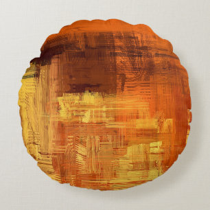 Abstract texture. 2d illustration. Expressive hand Round Cushion