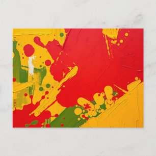 Abstract Texture Background with Bold Red Yellow Postcard