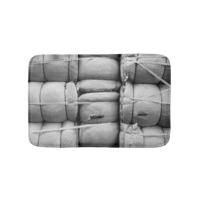 Abstract Texture Black and White Photo Bath Mat (Front)
