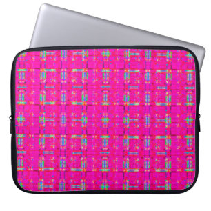 abstract texture, colored plaid pattern, modern ta laptop sleeve