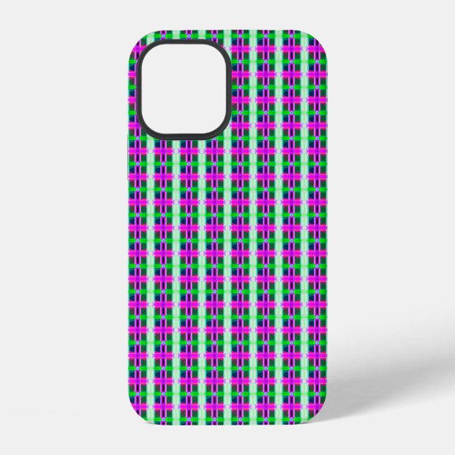 abstract texture, coloured plaid pattern, retro ta iPhone case (Back)